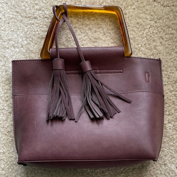 Anthropologie Handbags - NWT Anthropologie Wine Leather Crossbody Bag
